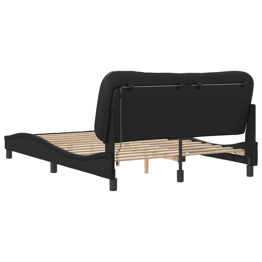 Bett mit LED-Beleuchtung ohne Matratze Schwarz 120x200 cm - Premium Betten & Bettgestelle - Just €273.73! Shop now at homesales4u