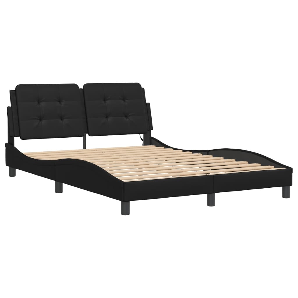 Bett mit LED-Beleuchtung ohne Matratze Schwarz 120x200 cm - Premium Betten & Bettgestelle - Just €258.18! Shop now at homesales4u
