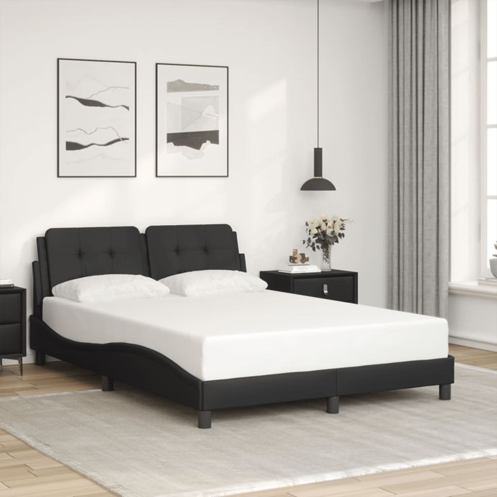 Bett mit LED-Beleuchtung ohne Matratze Schwarz 120x200 cm - Premium Betten & Bettgestelle - Just €258.18! Shop now at homesales4u