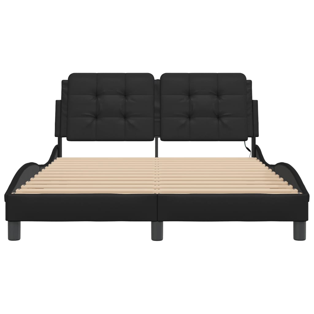 Bett mit LED-Beleuchtung ohne Matratze Schwarz 120x200 cm - Premium Betten & Bettgestelle - Just €258.18! Shop now at homesales4u