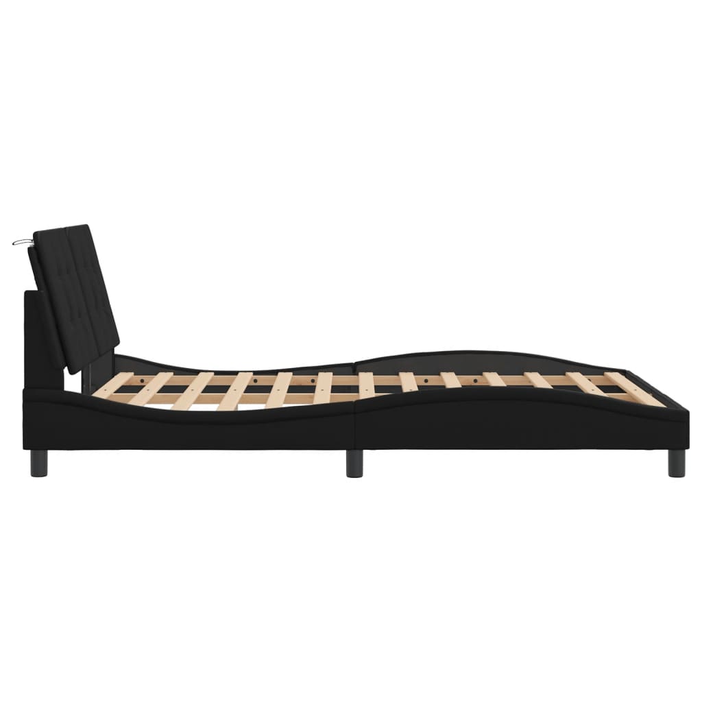 Bett mit LED-Beleuchtung ohne Matratze Schwarz 120x200 cm - Premium Betten & Bettgestelle - Just €258.18! Shop now at homesales4u