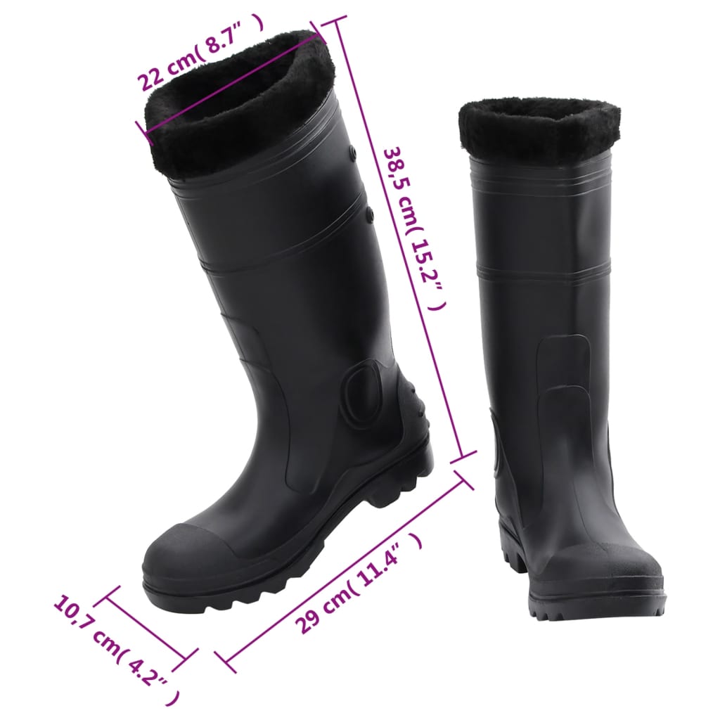 Gummistiefel mit Herausnehmbarem Innenfutter Schwarz Gr. 42 PVC - Premium Wathosen für Angler & Jäger - Just €38.46! Shop now at homesales4u