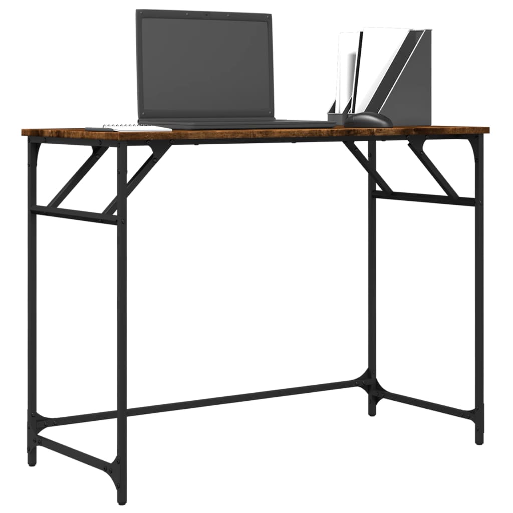 Schreibtisch Räuchereiche 100x45x76 cm Holzwerkstoff und Stahl - Premium Schreibtische - Just €63.87! Shop now at homesales4u