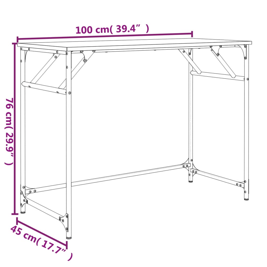 Schreibtisch Räuchereiche 100x45x76 cm Holzwerkstoff und Stahl - Premium Schreibtische - Just €63.87! Shop now at homesales4u