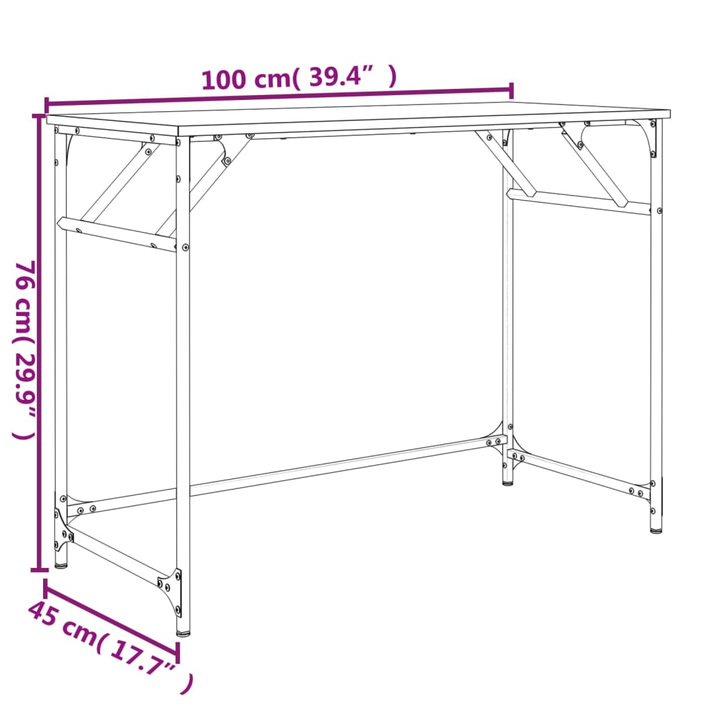 Schreibtisch Grau Sonoma 100x45x76 cm Holzwerkstoff und Stahl - Premium Schreibtische - Just €64.18! Shop now at homesales4u