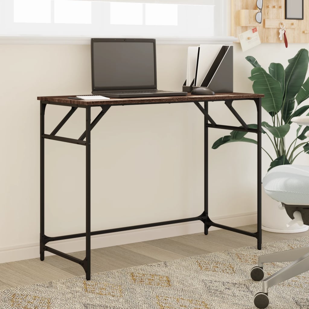 Schreibtisch Braun Eichen-Optik 100x45x76cm Holzwerkstoff Stahl - Premium Schreibtische - Just €64.11! Shop now at homesales4u