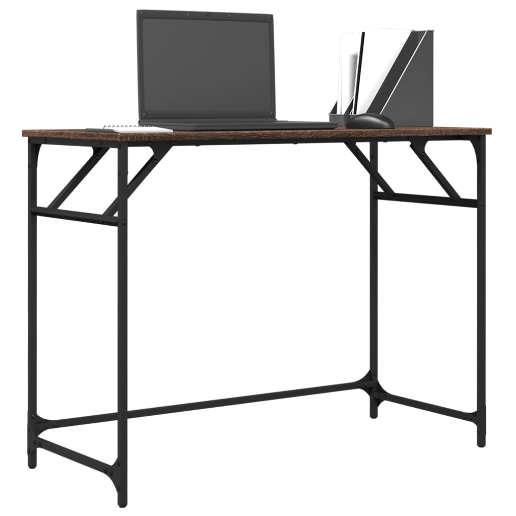 Schreibtisch Braun Eichen-Optik 100x45x76cm Holzwerkstoff Stahl - Premium Schreibtische - Just €64.11! Shop now at homesales4u