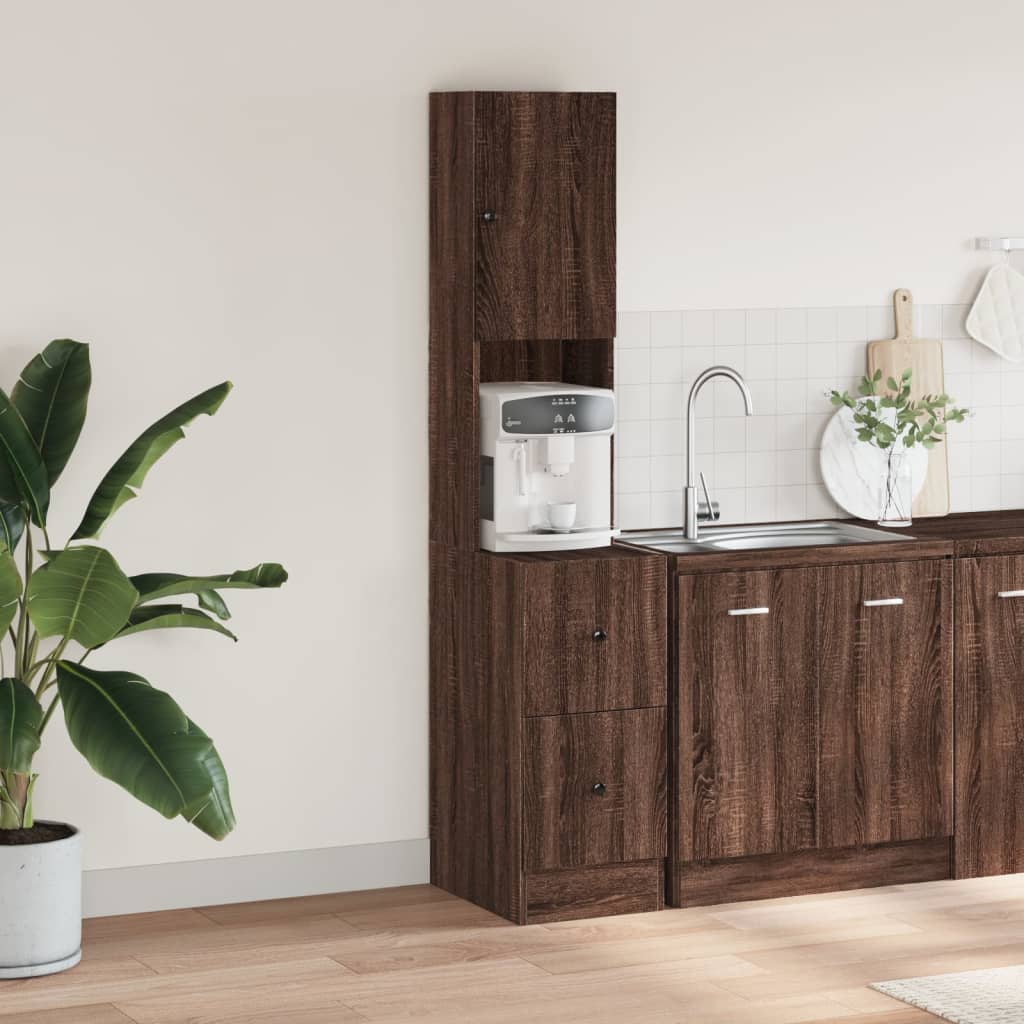 Küchenschrank Braun Eichen-Optik 35x50x180 cm Holzwerkstoff - Premium Küchenschränke - Just €111.79! Shop now at homesales4u