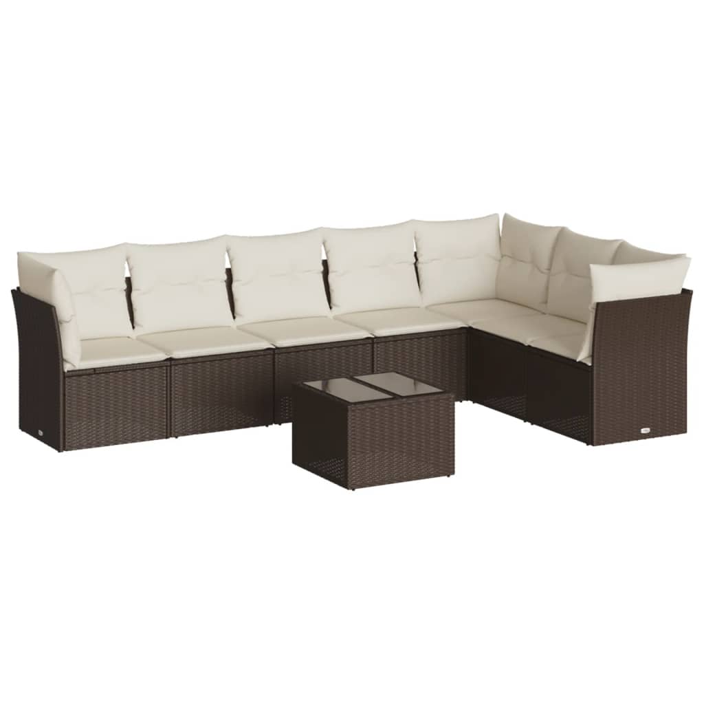 8-tlg. Garten-Sofagarnitur mit Kissen Braun Poly Rattan - Premium Gartenmöbel-Sets - Just €713.30! Shop now at homesales4u