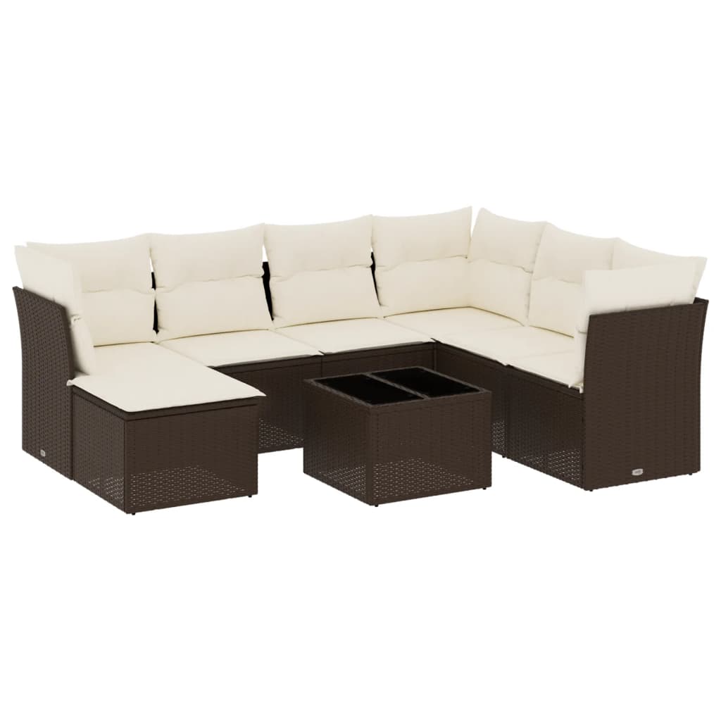 8-tlg. Garten-Sofagarnitur mit Kissen Braun Poly Rattan - Premium Gartenmöbel-Sets - Just €659.55! Shop now at homesales4u