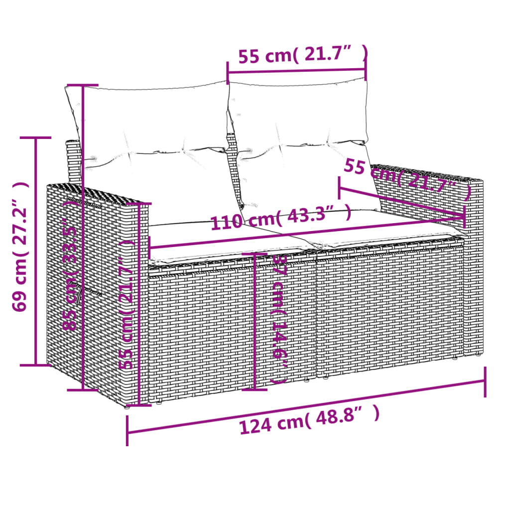 7-tlg. Garten-Sofagarnitur mit Kissen Braun Poly Rattan - Premium Gartenmöbel-Sets - Just €627.17! Shop now at homesales4u