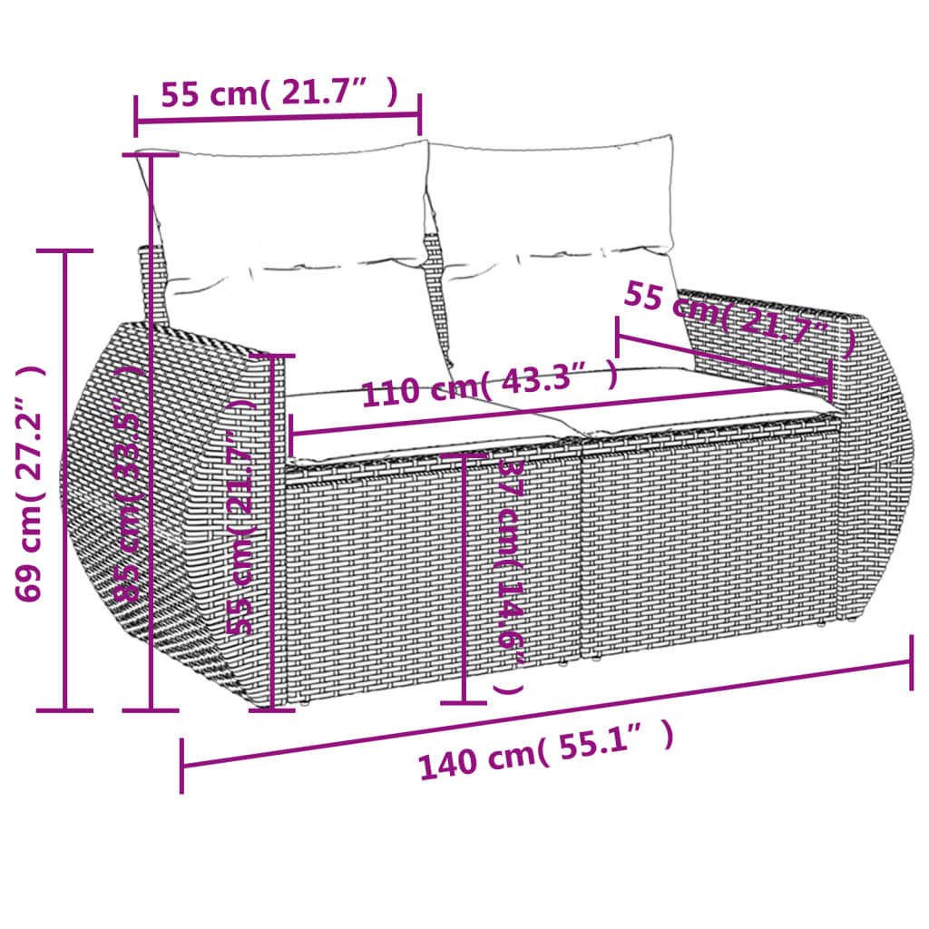 6-tlg. Garten-Sofagarnitur mit Kissen Braun Poly Rattan - Premium Gartenmöbel-Sets - Just €532.69! Shop now at homesales4u