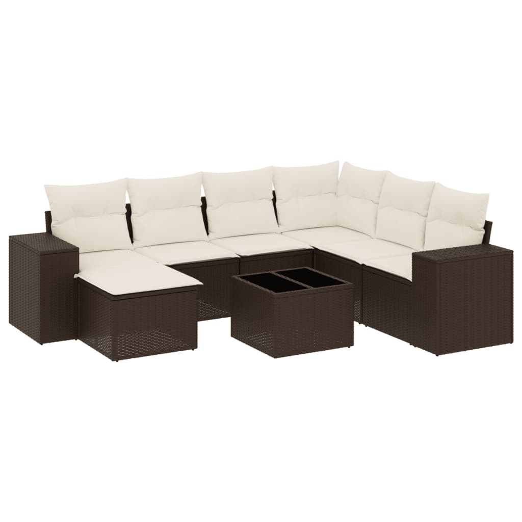 8-tlg. Garten-Sofagarnitur mit Kissen Braun Poly Rattan - Premium Gartenmöbel-Sets - Just €695.43! Shop now at homesales4u