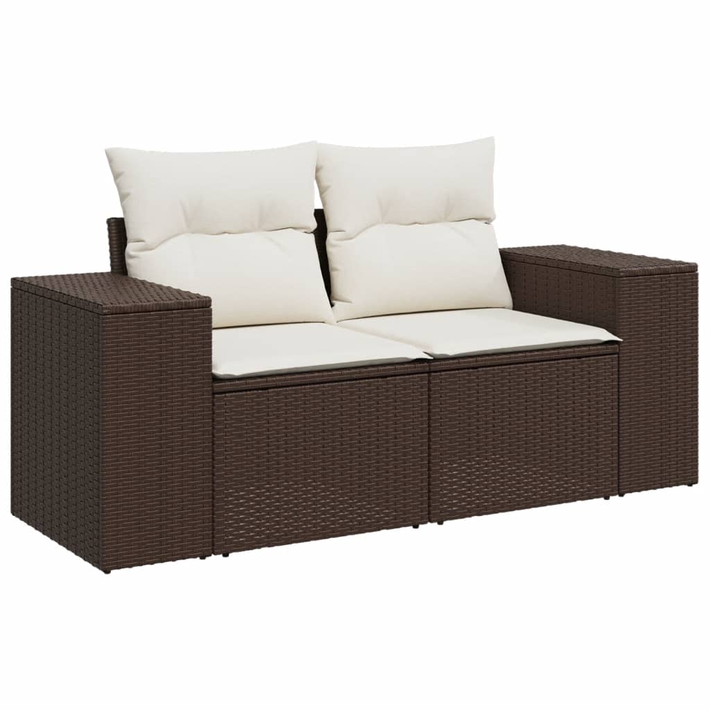 9-tlg. Garten-Sofagarnitur mit Kissen Braun Poly Rattan - Premium Gartenmöbel-Sets - Just €809.19! Shop now at homesales4u