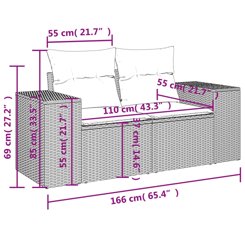 9-tlg. Garten-Sofagarnitur mit Kissen Braun Poly Rattan - Premium Gartenmöbel-Sets - Just €809.19! Shop now at homesales4u