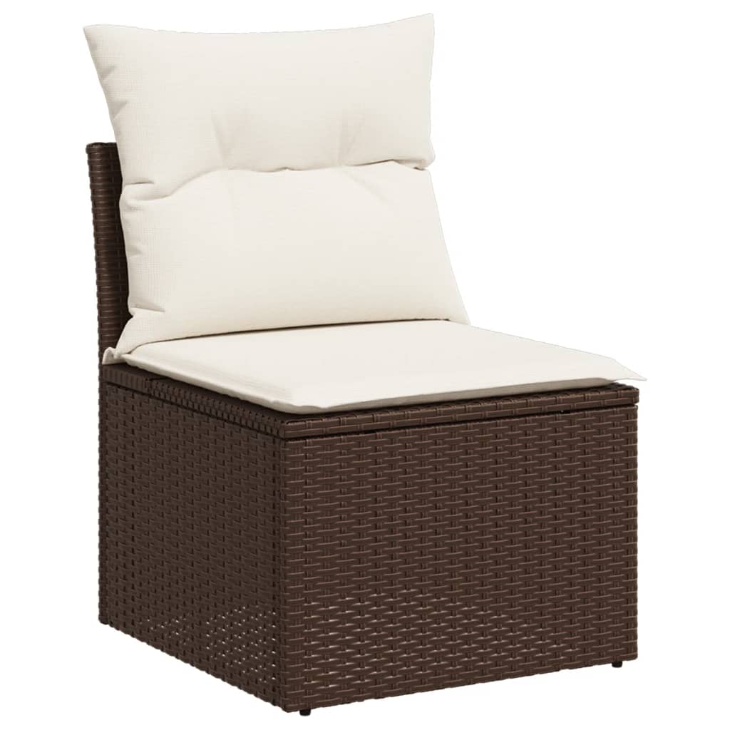 10-tlg. Garten-Sofagarnitur mit Kissen Braun Poly Rattan - Premium Gartenmöbel-Sets - Just €851.19! Shop now at homesales4u