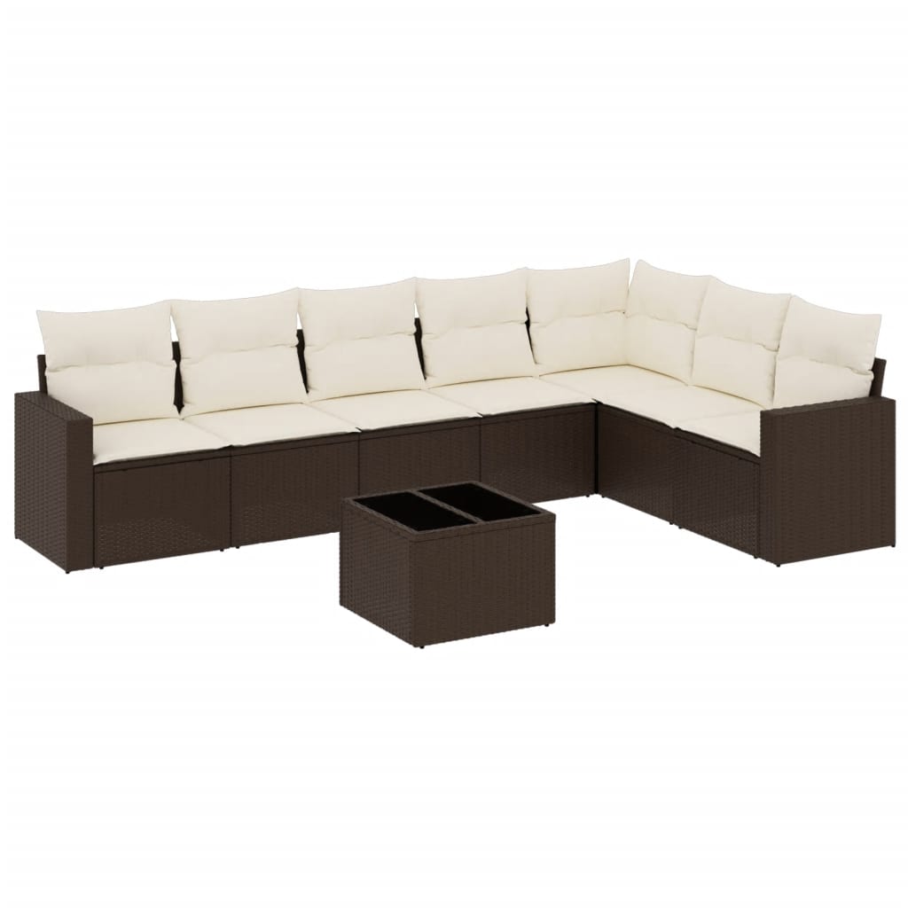 8-tlg. Garten-Sofagarnitur mit Kissen Braun Poly Rattan - Premium Gartenmöbel-Sets - Just €691.67! Shop now at homesales4u