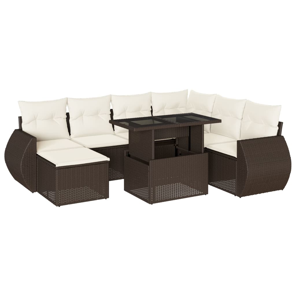 8-tlg. Garten-Sofagarnitur mit Kissen Braun Poly Rattan - Premium Gartenmöbel-Sets - Just €774.55! Shop now at homesales4u