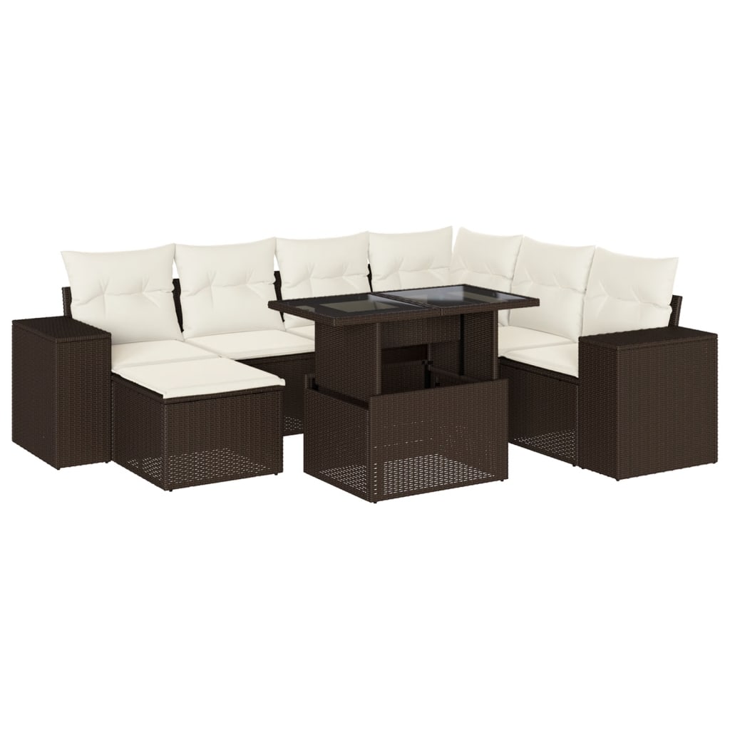 8-tlg. Garten-Sofagarnitur mit Kissen Braun Poly Rattan - Premium Gartenmöbel-Sets - Just €768.93! Shop now at homesales4u