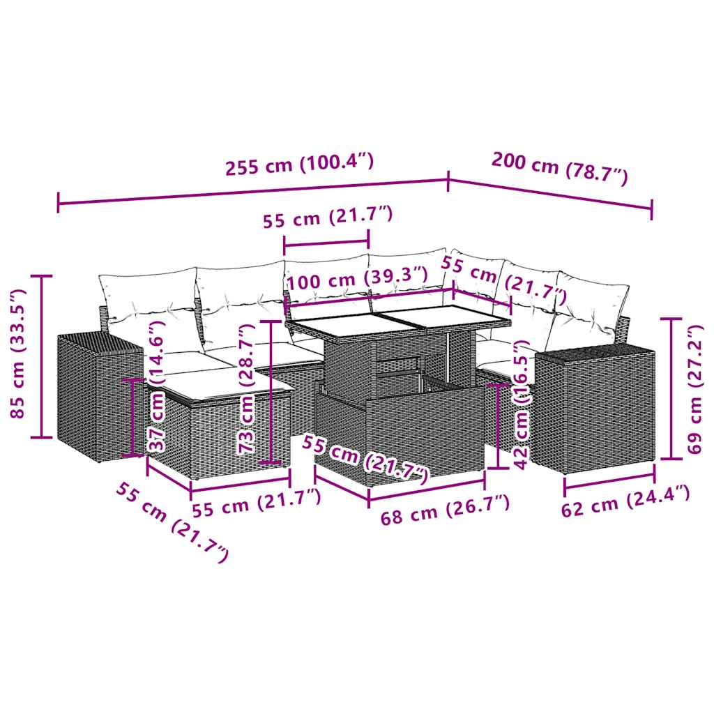 8-tlg. Garten-Sofagarnitur mit Kissen Braun Poly Rattan - Premium Gartenmöbel-Sets - Just €768.93! Shop now at homesales4u