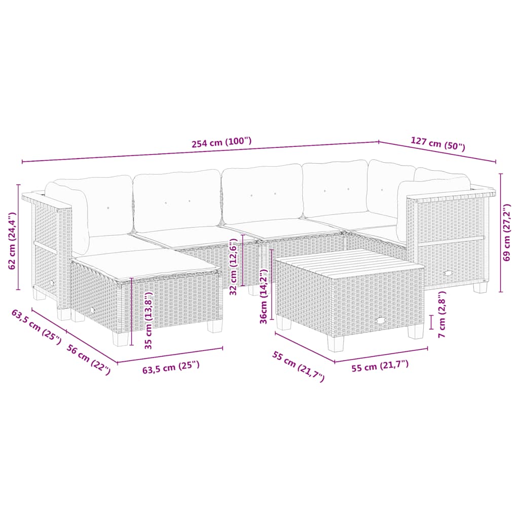 7-tlg. Garten-Sofagarnitur mit Kissen Beige Poly Rattan - Premium Gartenmöbel-Sets - Just €630! Shop now at homesales4u