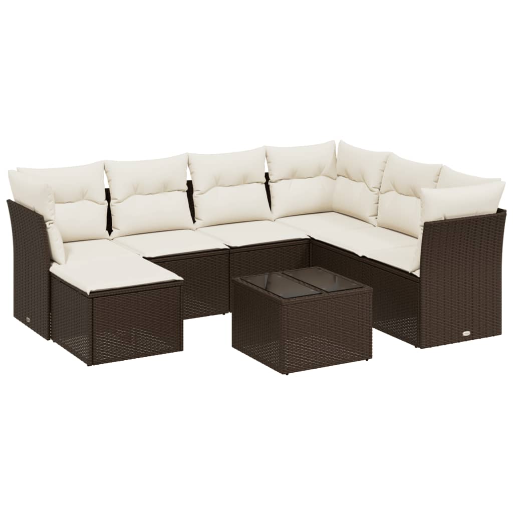 8-tlg. Garten-Sofagarnitur mit Kissen Braun Poly Rattan - Premium Gartenmöbel-Sets - Just €672.50! Shop now at homesales4u