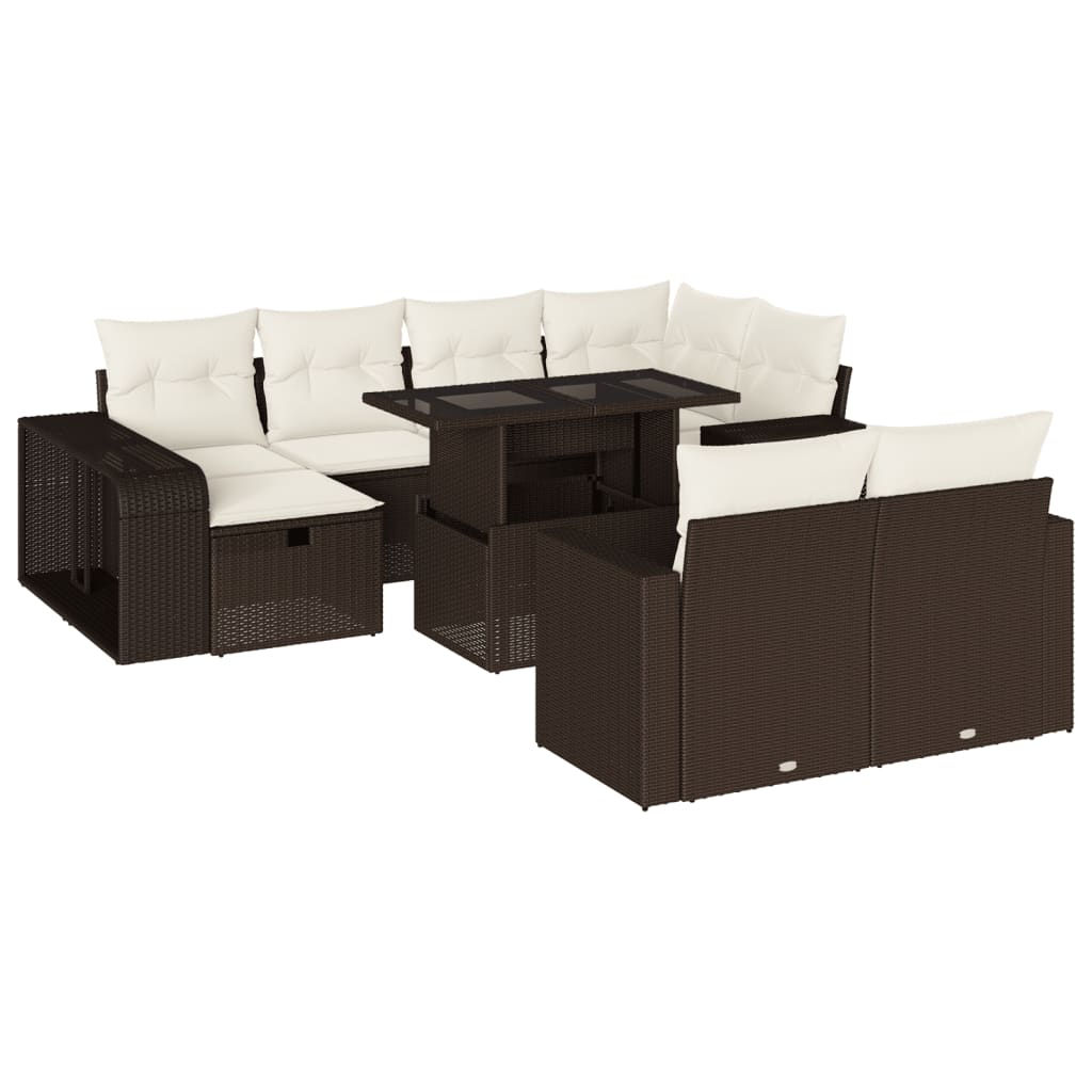 11-tlg. Garten-Sofagarnitur mit Kissen Braun Poly Rattan - Premium Gartenmöbel-Sets - Just €930.57! Shop now at homesales4u