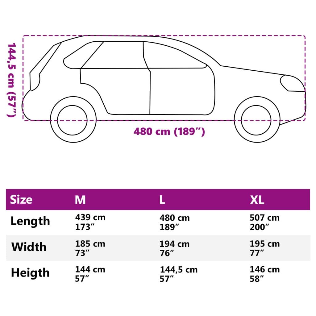Autoabdeckung für SUV mit Schnallenriemen Voll Silbern L - Premium Kfz-Abdeckplanen - Just €56.60! Shop now at homesales4u