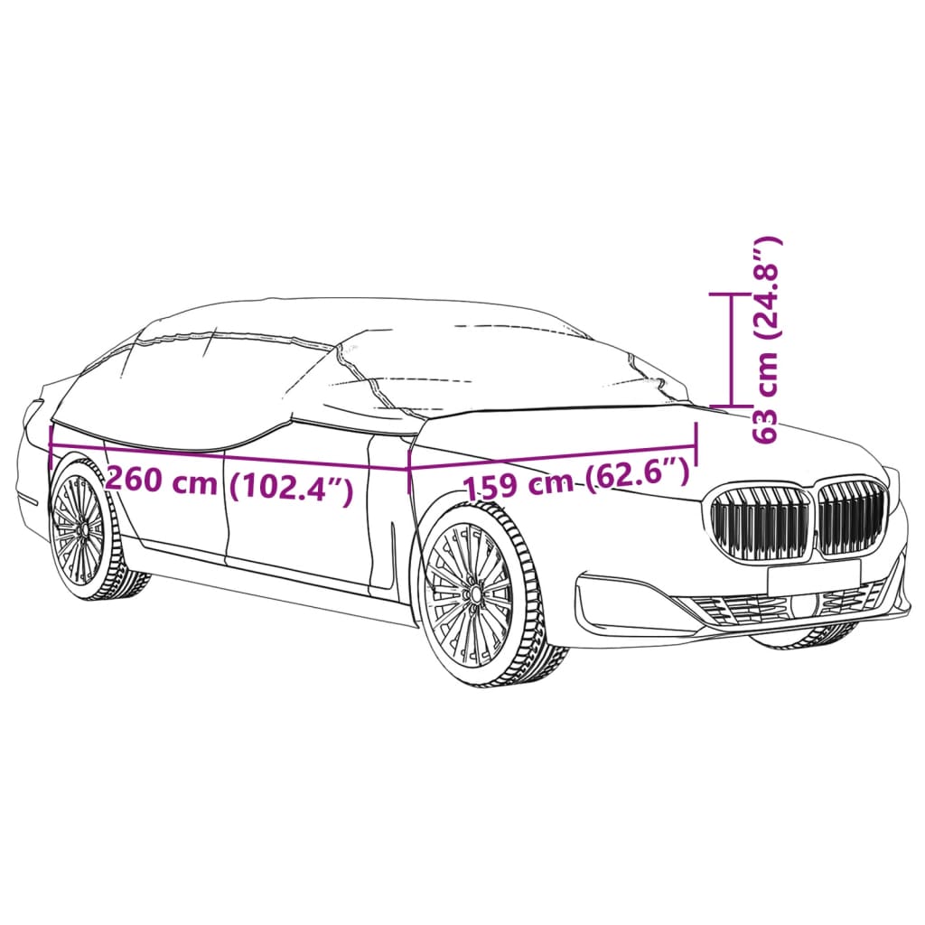 Autoabdeckung Halbgarage mit Haken Silbern M - Premium Kfz-Abdeckplanen - Just €25.59! Shop now at homesales4u