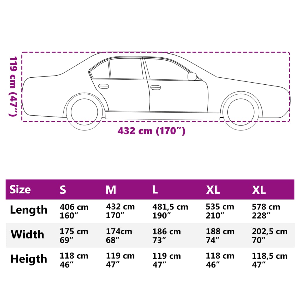 Autoabdeckung für Limousine Hagelschutz Voll M Grau Silbern - Premium Kfz-Abdeckplanen - Just €87.65! Shop now at homesales4u