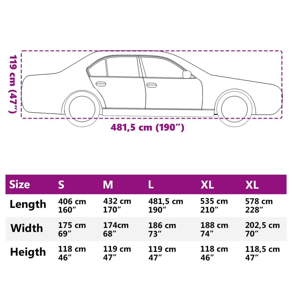 Autoabdeckung für Limousine Hagelschutz Voll L Grau & Silbern - Premium Kfz-Abdeckplanen - Just €107.34! Shop now at homesales4u