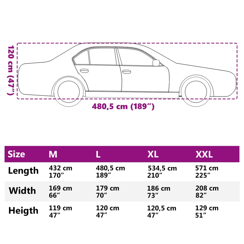 Autoabdeckung für Limousine Schnallenriemen Voll Silbern L PEVA - Premium Kfz-Abdeckplanen - Just €39.73! Shop now at homesales4u