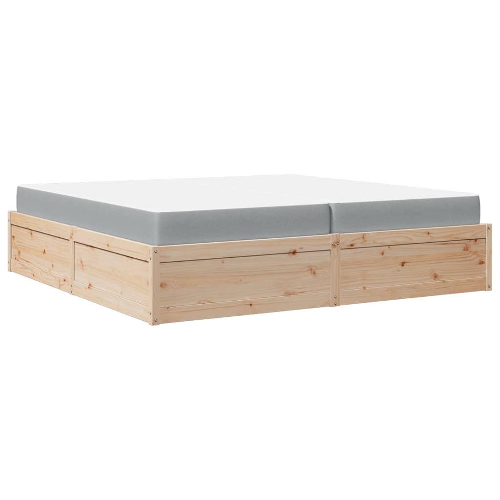 Bett mit Matratze 200x200 cm Massivholz Kiefer - Premium Betten & Bettgestelle - Just €696.58! Shop now at homesales4u