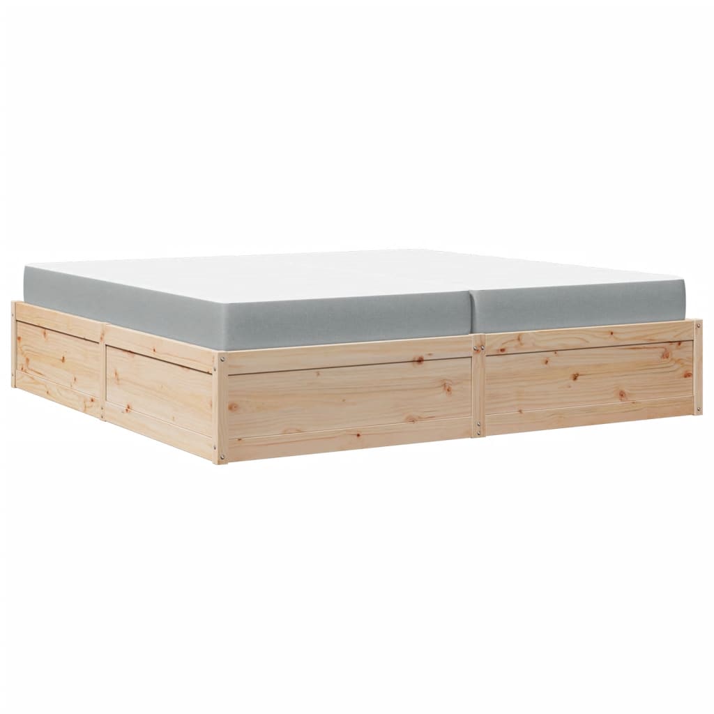 Bett mit Matratze 200x200 cm Massivholz Kiefer - Premium Betten & Bettgestelle - Just €696.58! Shop now at homesales4u