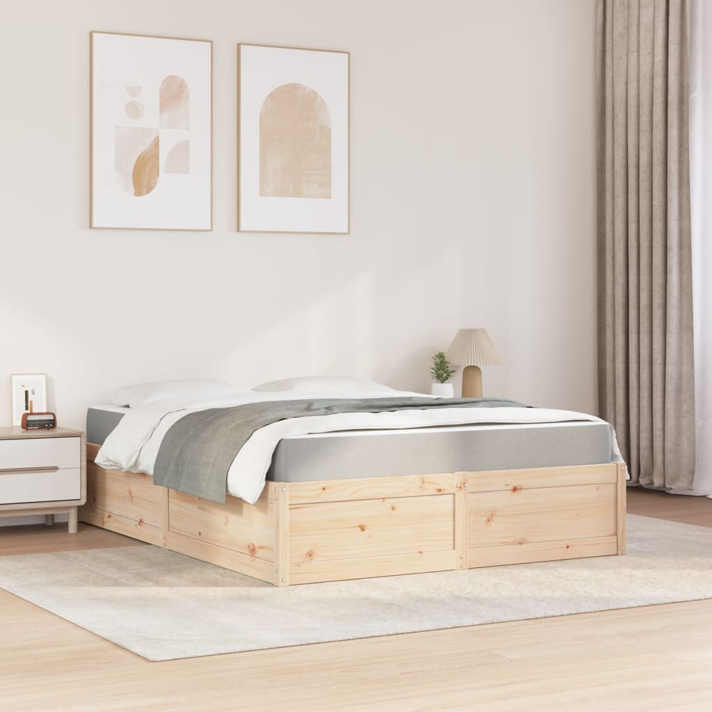 Bett mit Matratze 140x200 cm Massivholz Kiefer - Premium Betten & Bettgestelle - Just €479.79! Shop now at homesales4u