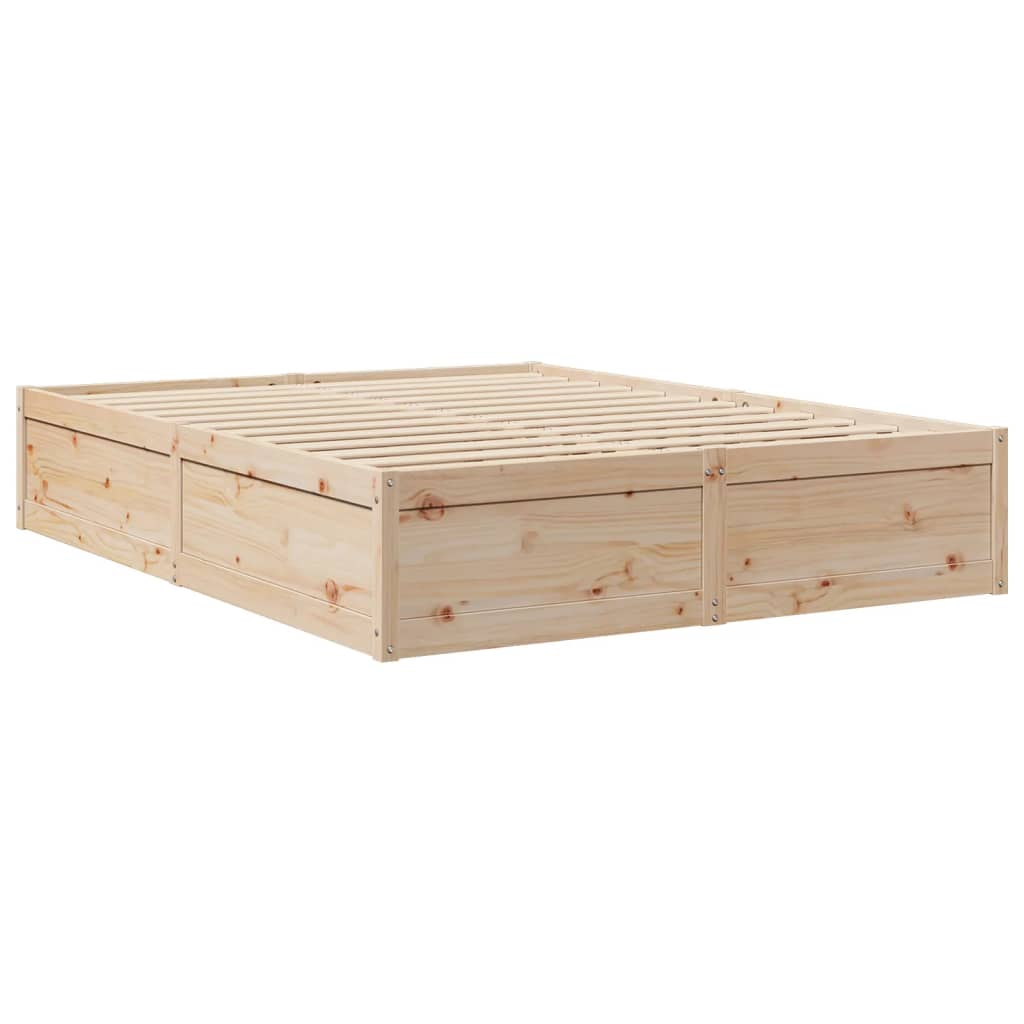 Bett mit Matratze 140x200 cm Massivholz Kiefer - Premium Betten & Bettgestelle - Just €479.79! Shop now at homesales4u