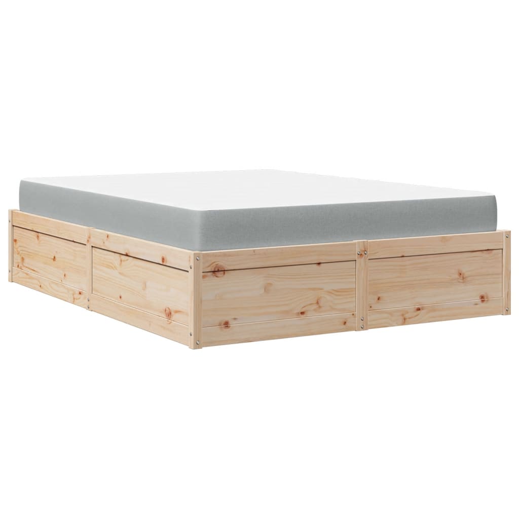 Bett mit Matratze 120x200 cm Massivholz Kiefer - Premium Betten & Bettgestelle - Just €472.18! Shop now at homesales4u