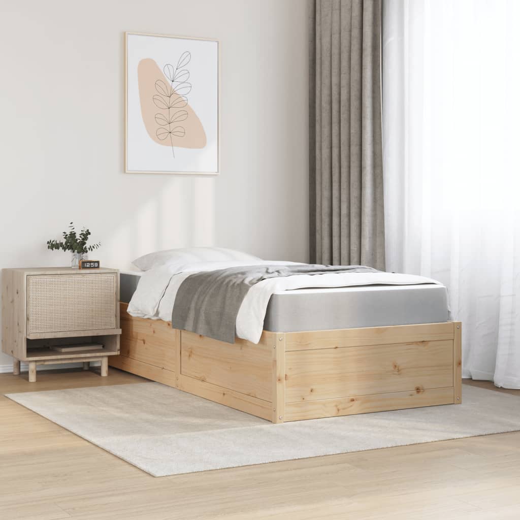 Bett mit Matratze 90x200 cm Massivholz Kiefer - Premium Betten & Bettgestelle - Just €337.44! Shop now at homesales4u
