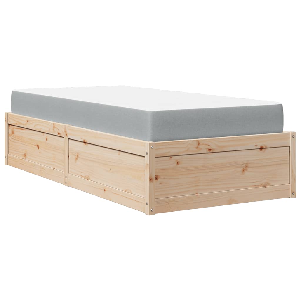 Bett mit Matratze 90x200 cm Massivholz Kiefer - Premium Betten & Bettgestelle - Just €337.44! Shop now at homesales4u