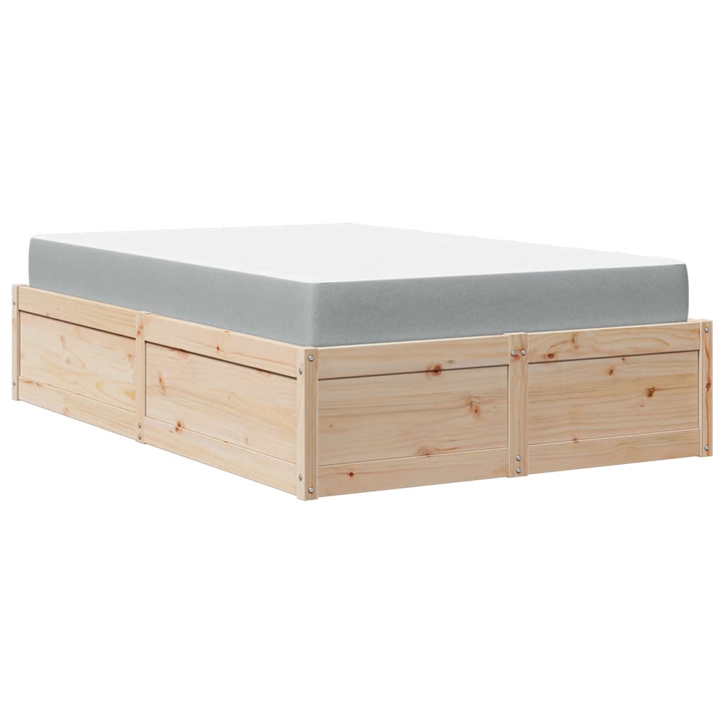 Bett mit Matratze 140x190 cm Massivholz Kiefer - Premium Betten & Bettgestelle - Just €485.87! Shop now at homesales4u