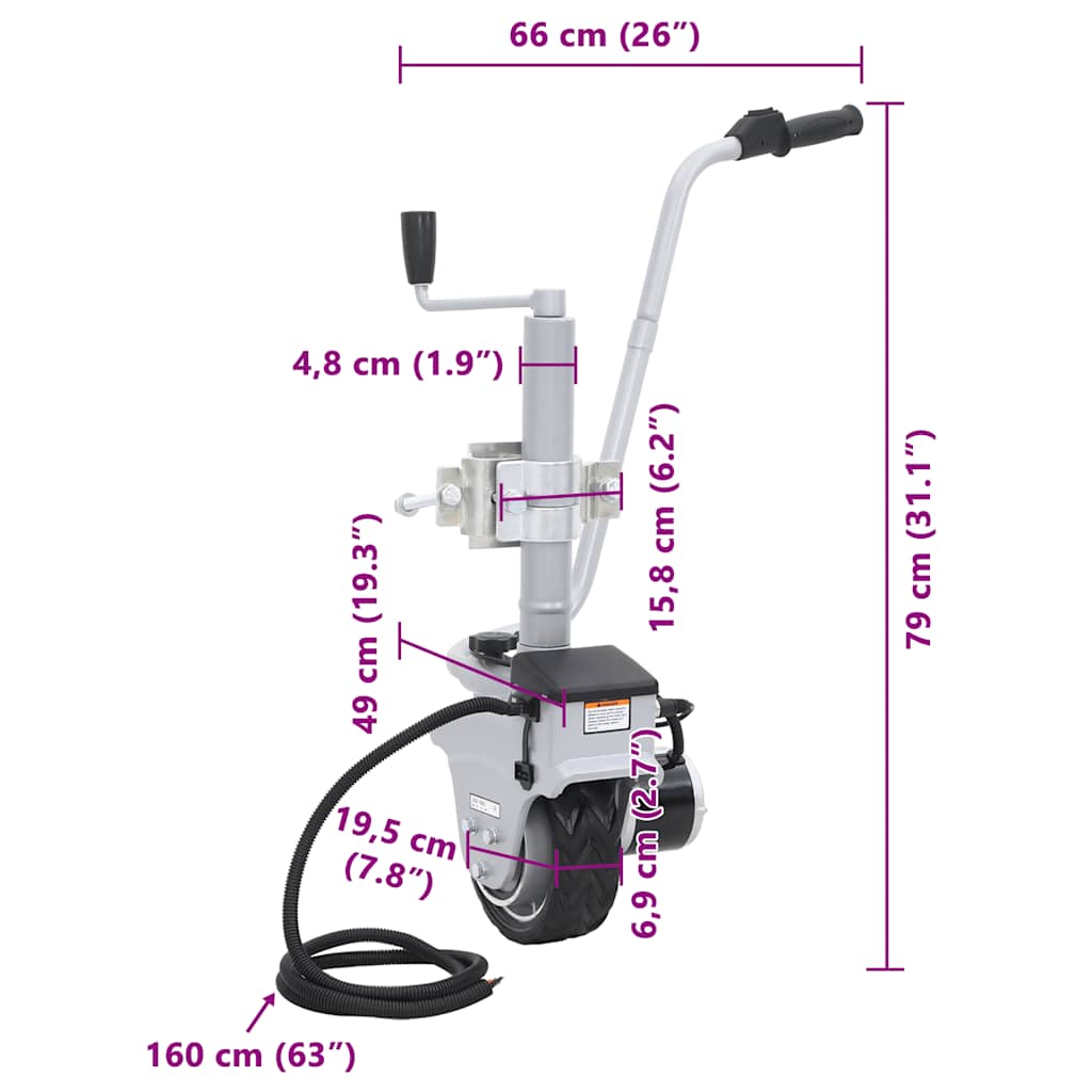 Stützrad Motorisiert Aluminium 12V 350W - Premium Trailer & Anhänger - Just €564.49! Shop now at homesales4u
