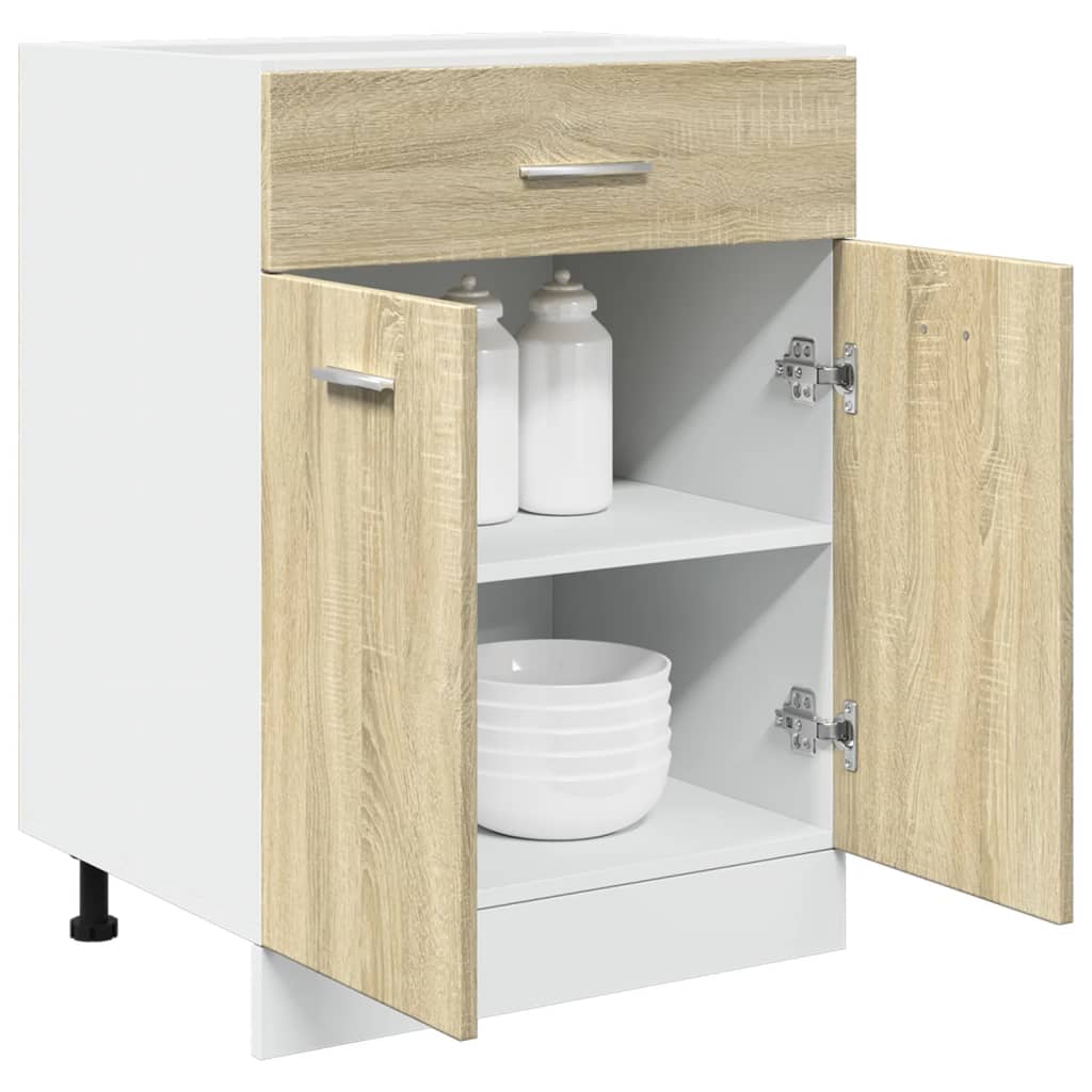 Schubunterschrank Lyon Sonoma-Eiche 60x46x81,5 cm Holzwerkstoff - Premium Küchenschränke - Just €99.57! Shop now at homesales4u