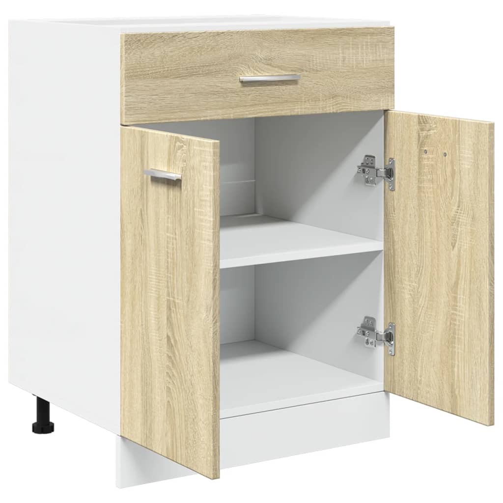 Schubunterschrank Lyon Sonoma-Eiche 60x46x81,5 cm Holzwerkstoff - Premium Küchenschränke - Just €99.57! Shop now at homesales4u