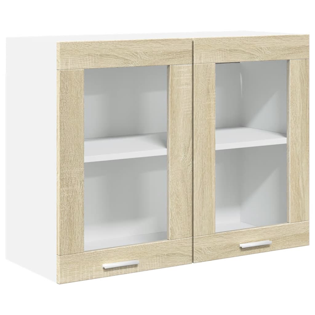 Hängeglasschrank Lyon Sonoma-Eiche 80x31x60 cm Holzwerkstoff - Premium Küchenschränke - Just €74.17! Shop now at homesales4u