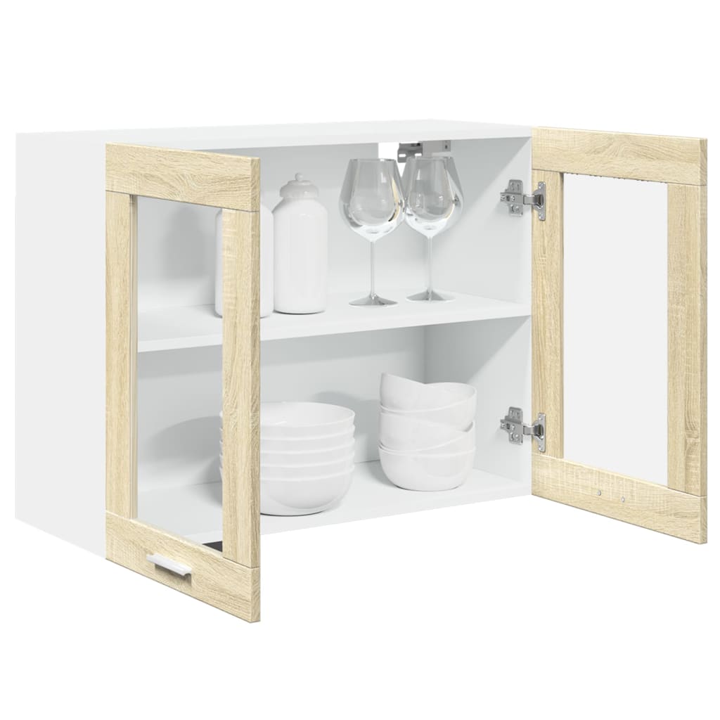 Hängeglasschrank Lyon Sonoma-Eiche 80x31x60 cm Holzwerkstoff - Premium Küchenschränke - Just €74.17! Shop now at homesales4u
