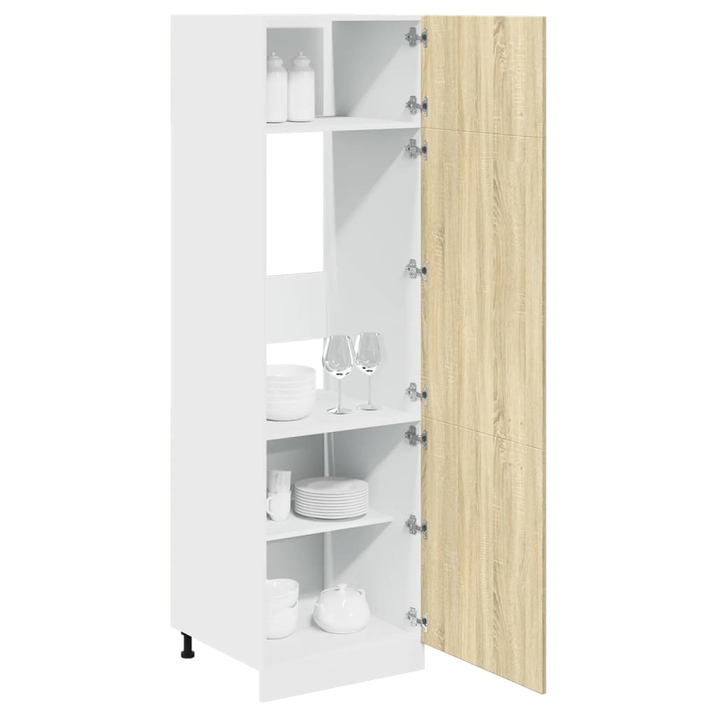 Kühlumbauschrank Lyon Sonoma-Eiche 60x57x207 cm Holzwerkstoff - Premium Küchenschränke - Just €194.85! Shop now at homesales4u