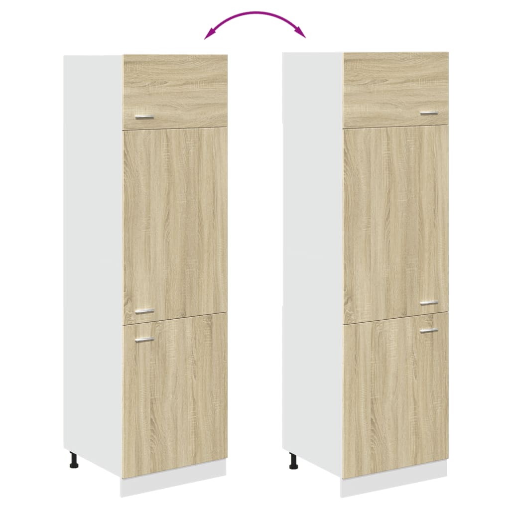 Kühlumbauschrank Lyon Sonoma-Eiche 60x57x207 cm Holzwerkstoff - Premium Küchenschränke - Just €194.85! Shop now at homesales4u