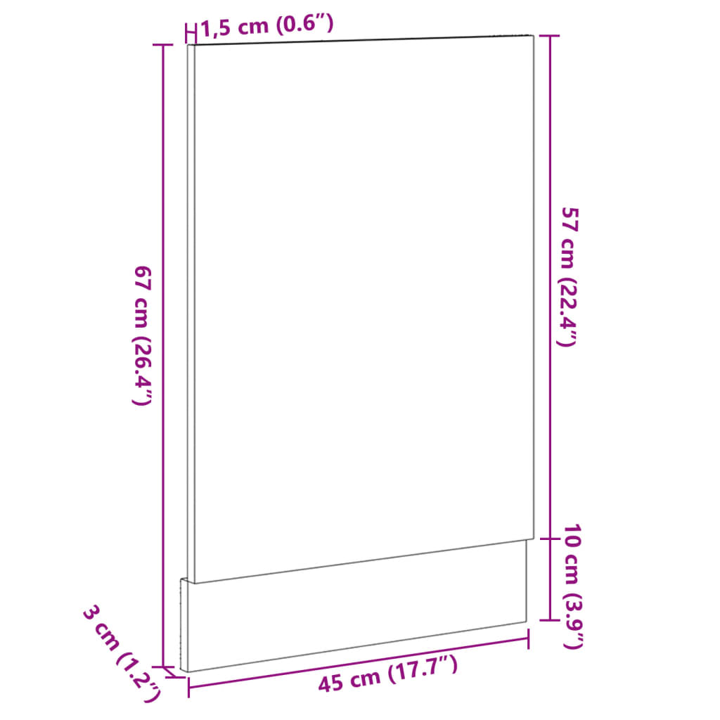 Geschirrspülerblende Lyon Sonoma-Eiche 45x3x67 cm Holzwerkstoff - Premium Küchenschränke - Just €24.42! Shop now at homesales4u
