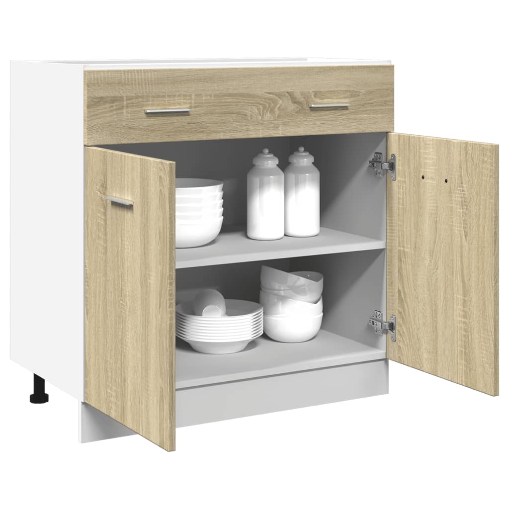 Schubunterschrank Lyon Sonoma-Eiche 80x46x81,5 cm Holzwerkstoff - Premium Küchenschränke - Just €111.42! Shop now at homesales4u