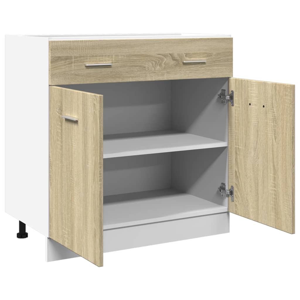 Schubunterschrank Lyon Sonoma-Eiche 80x46x81,5 cm Holzwerkstoff - Premium Küchenschränke - Just €111.42! Shop now at homesales4u